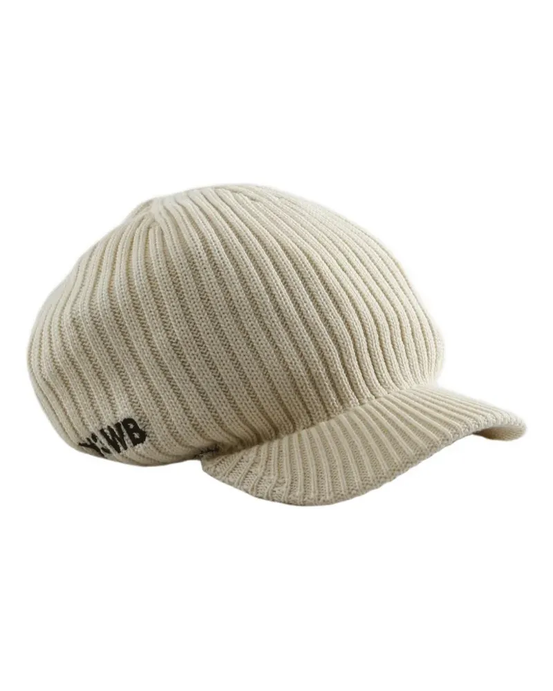 Wales Bonner Y3 ribbed-knit peaked cap - Nude Nude