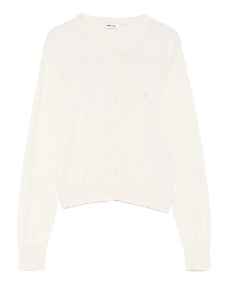 Sandro Wattierter Cardigan mit rundem Ausschnitt - Nude Nude