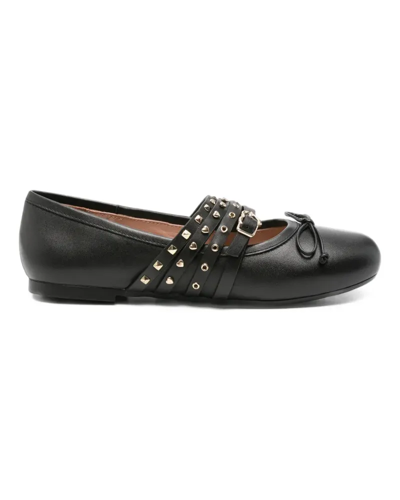 Moschino Ballerinas mit Nieten - Schwarz Schwarz