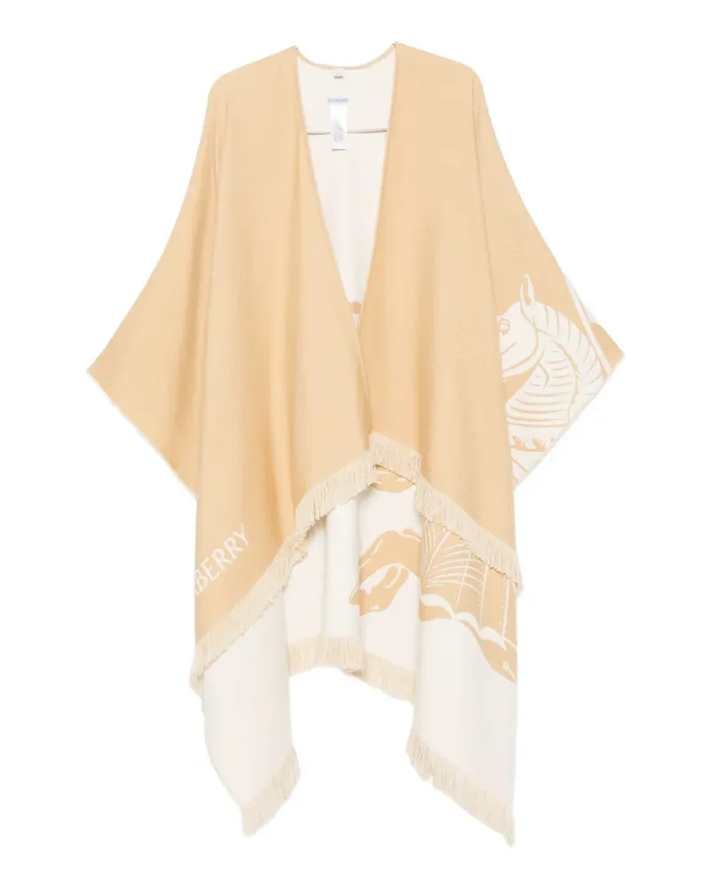 Burberry Equestrian Knight fringed cape - Nude Nude