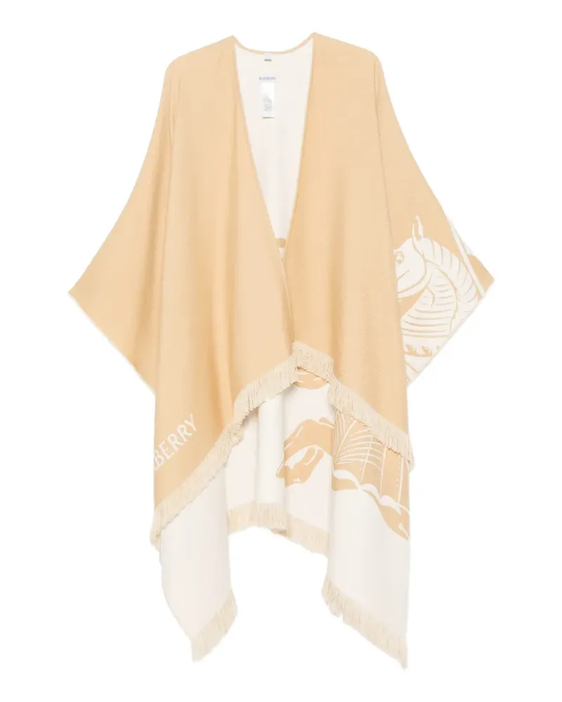 Burberry Equestrian Knight fringed cape - Nude Nude