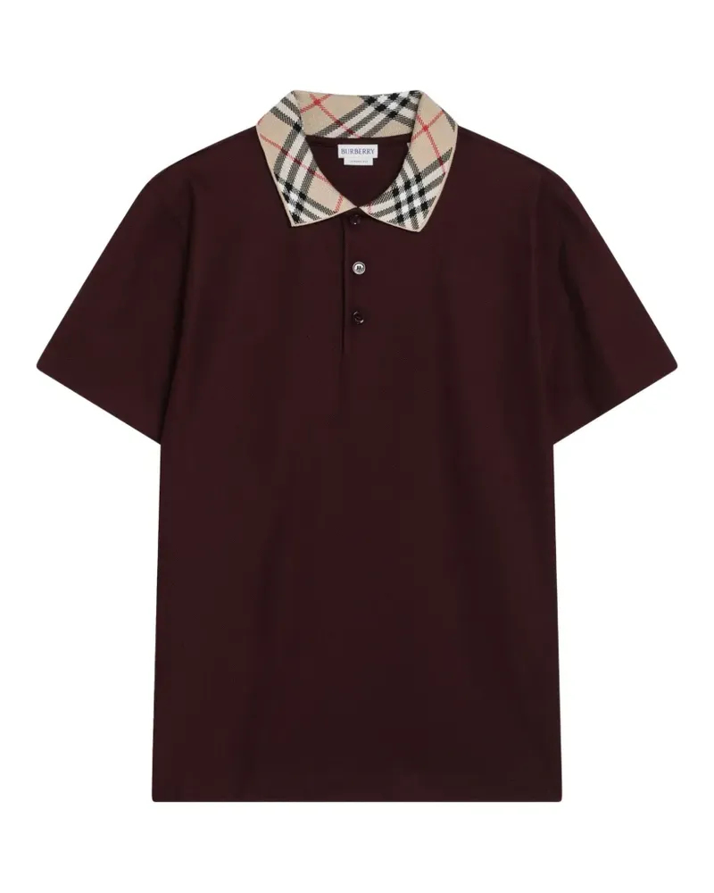 Burberry Poloshirt mit kariertem Kragen - Rot Rot