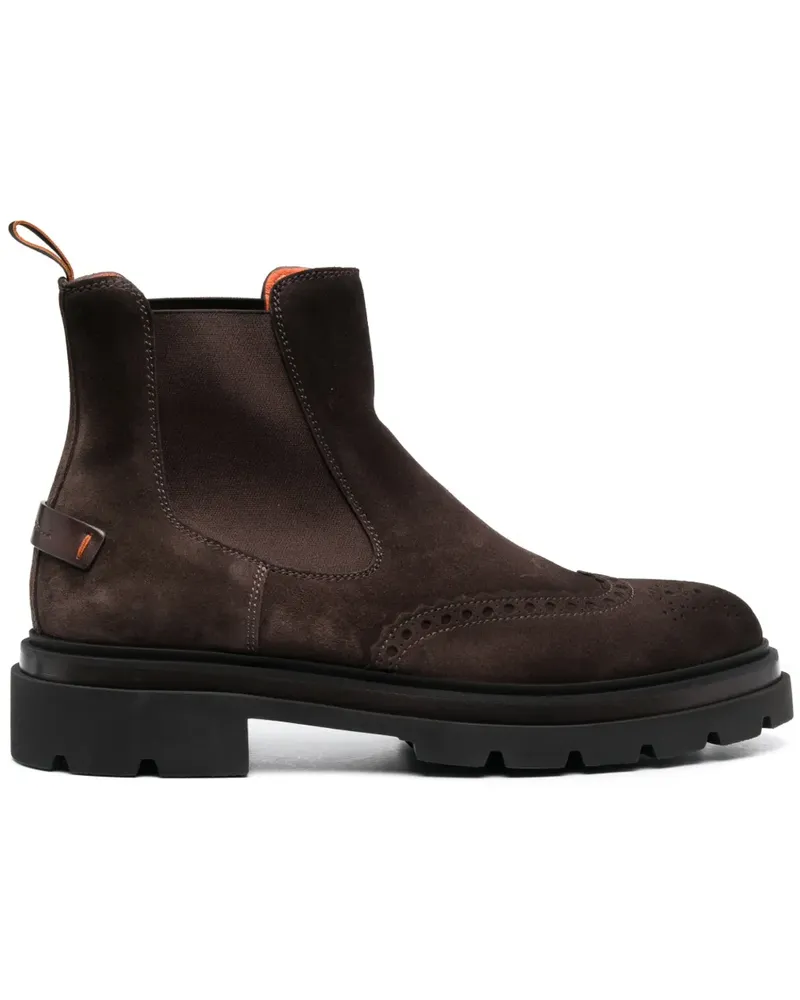 Santoni Chelsea-Boots mit Budapestermuster - Braun Braun