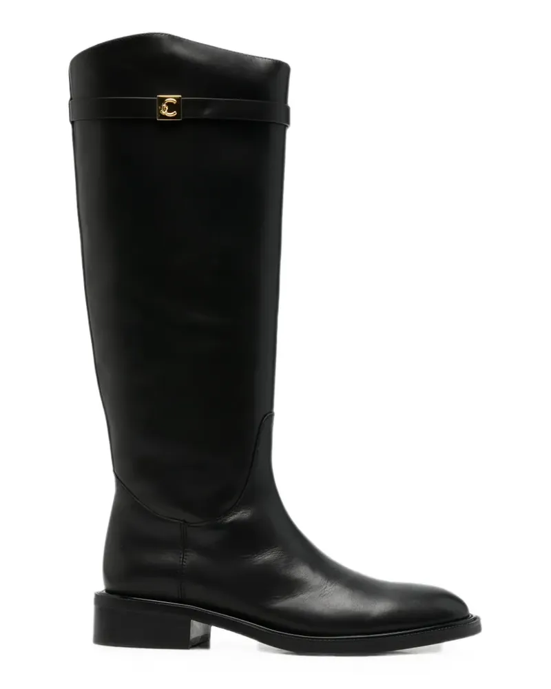 Coccinelle logo-plaque leather boots - Schwarz Schwarz