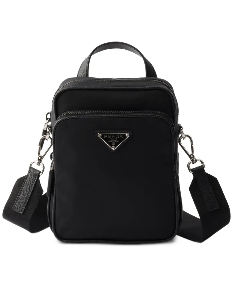 Prada Re-Nylon and Saffiano leather shoulder bag - Schwarz Schwarz