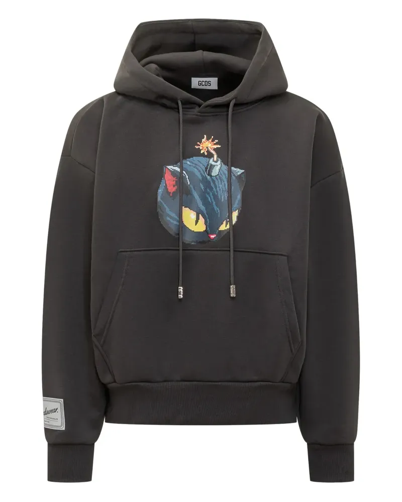 GCDS Kithho graphic-print hoodie - Schwarz Schwarz