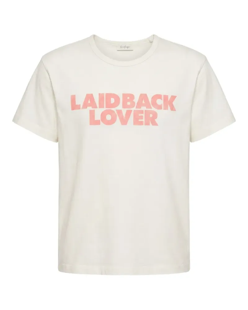 Second/Layer slogan-print crew-neck T-shirt - Nude Nude