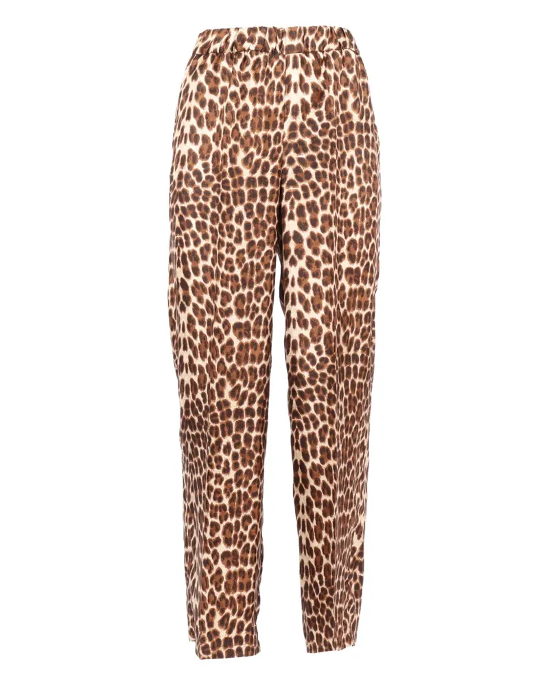 P.A.R.O.S.H. P.A.R.O H. Seidenhose mit Leoparden-Print - Braun Braun