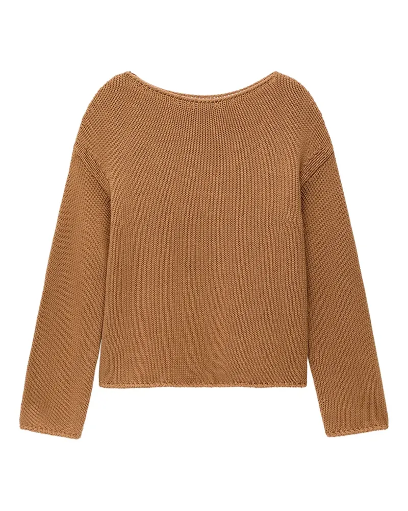 Another Tomorrow Gestrickter Pullover - Nude Nude