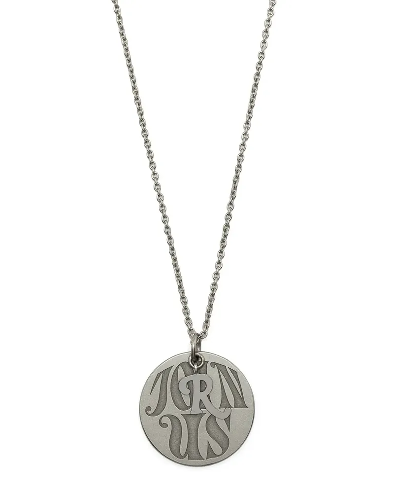 Raf Simons Halskette mit rundem Anhänger - Silber Silber