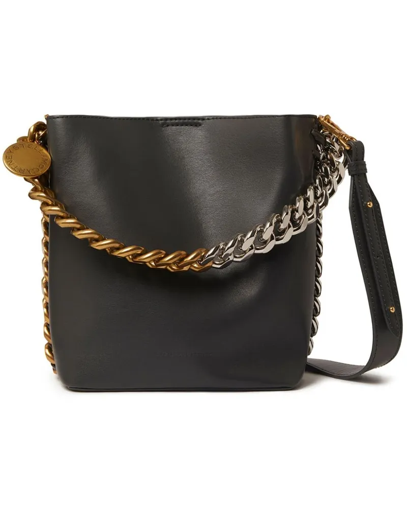 Stella McCartney Frayme Schultertasche mit Zierkette Schwarz