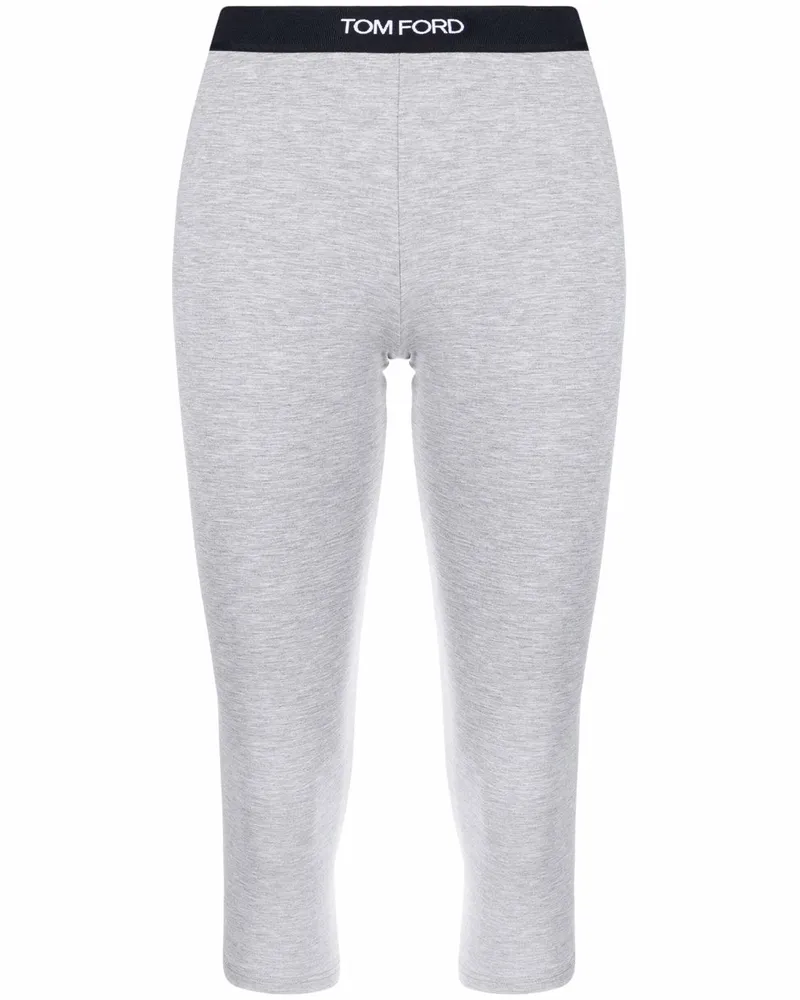 Tom Ford Cropped-Leggings mit Logo-Bund - Grau Grau