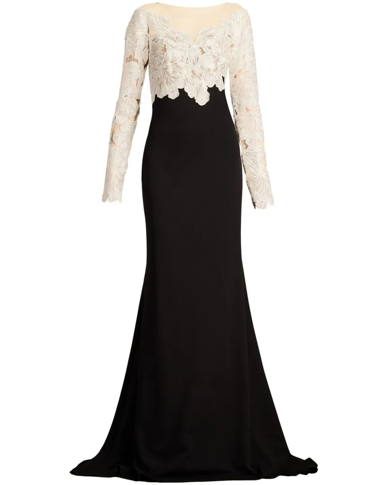 Tadashi Shoji Robe mit Blumenstickerei - Schwarz Schwarz