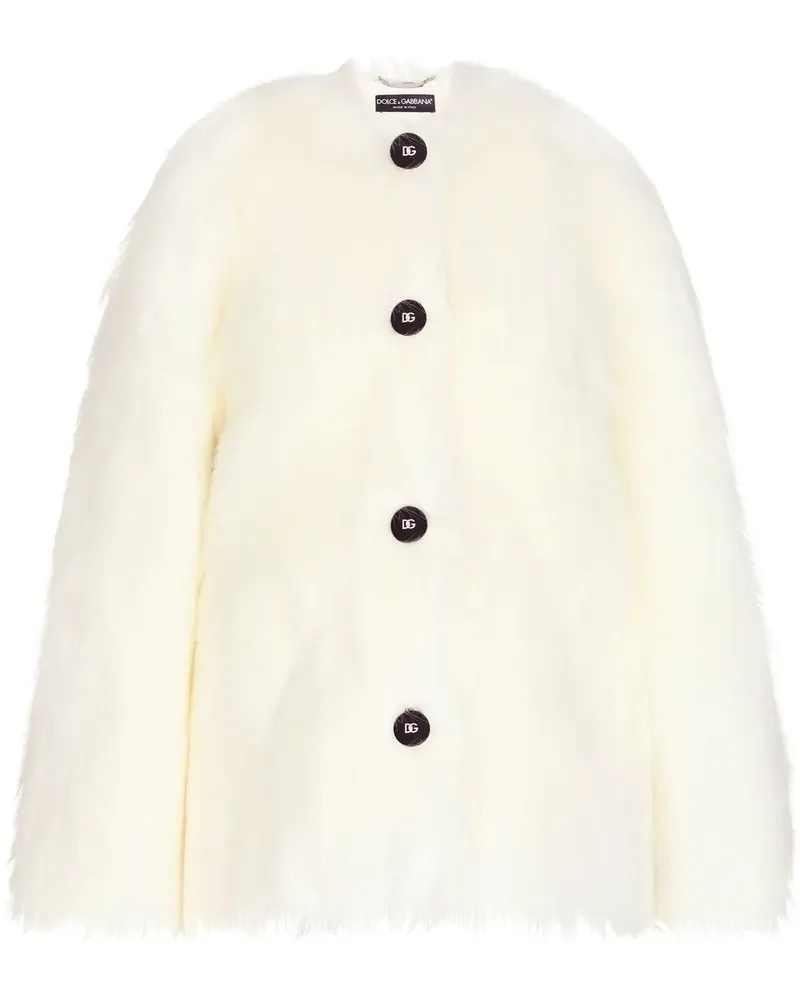 Dolce & Gabbana Jacke aus Faux Fur - Weiß Weiß