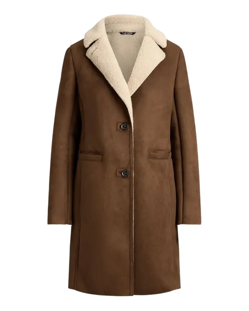Ralph Lauren shearling-effect notch-lapel coat - Braun Braun