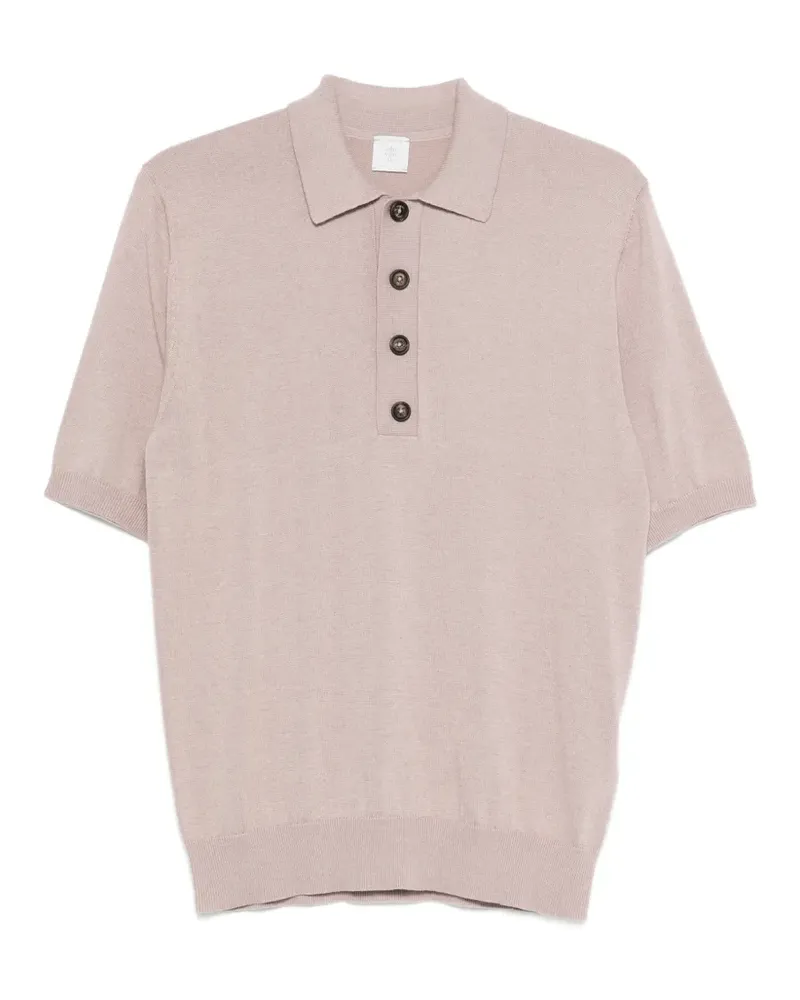 Eleventy Fein gestricktes Poloshirt - Nude Nude