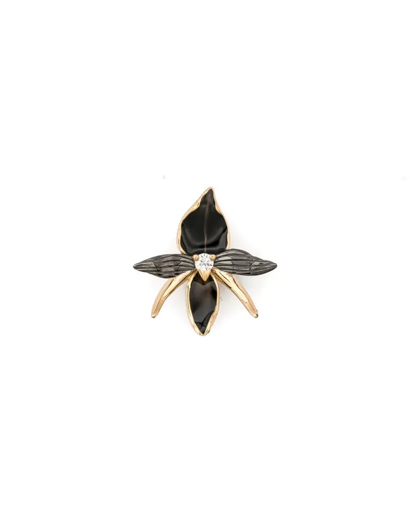 Shaun Leane black-orchid diamond earrings - Gold Gold