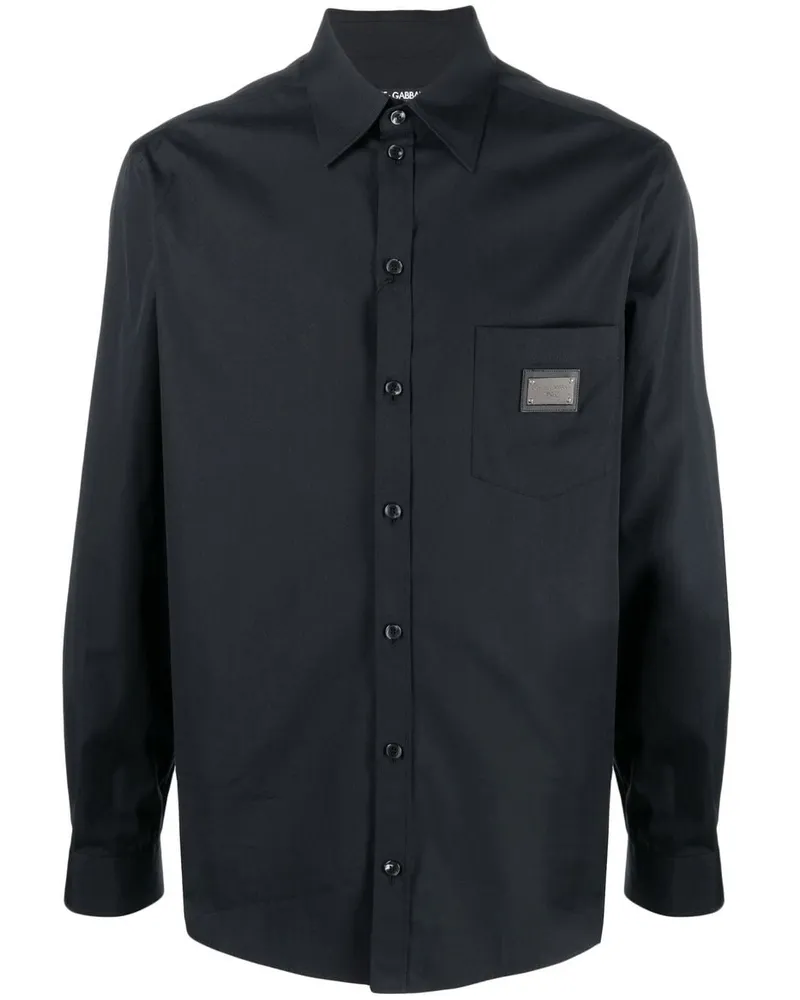 Dolce & Gabbana Hemd aus Popeline - Schwarz Schwarz