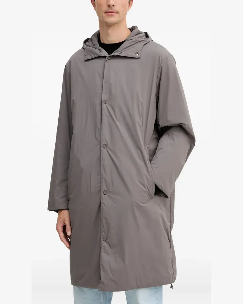 Armani Exchange hooded-buttoned coat - Grau Grau