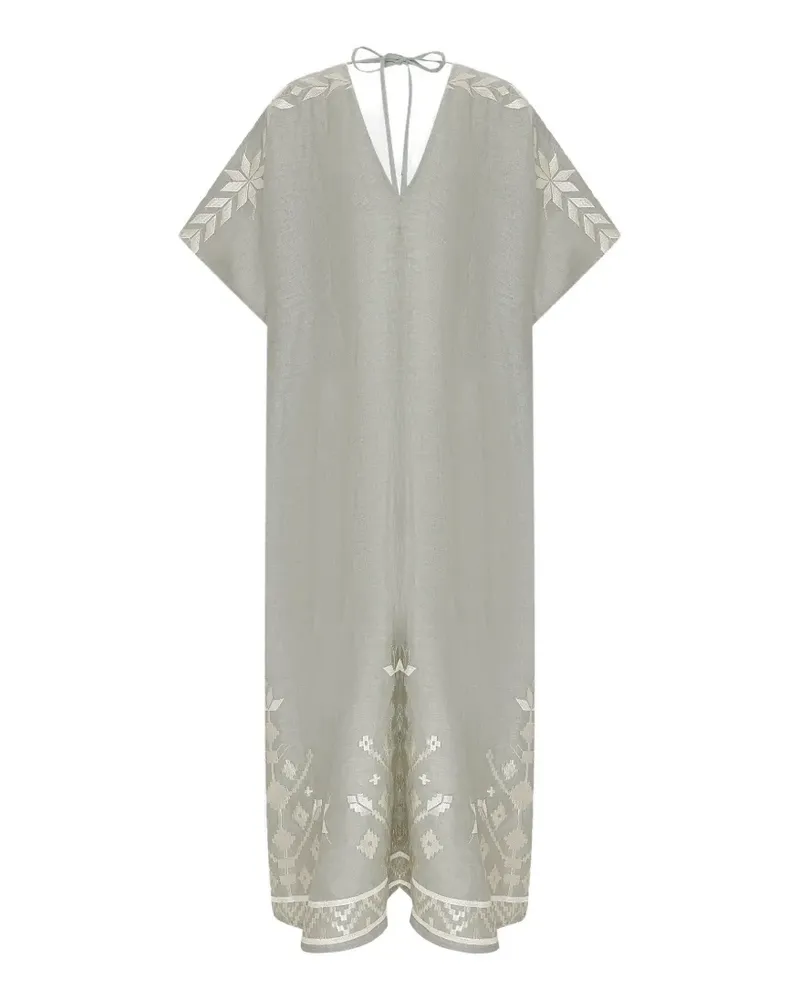Greek Archaic Kori V-neck midi dress - Grau Grau