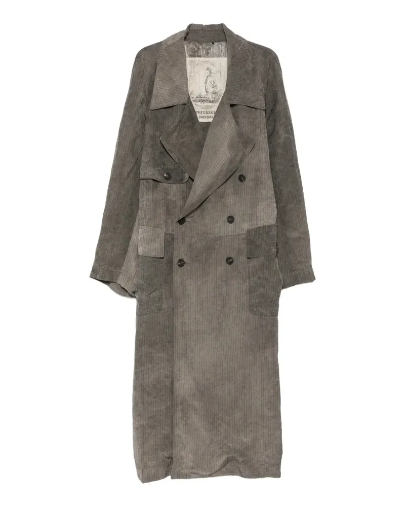 Ziggy Chen double-breasted pinstripe coat - Grau Grau