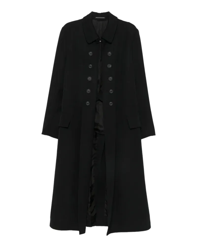 Yohji Yamamoto Doppelreihiger Mantel - Schwarz Schwarz