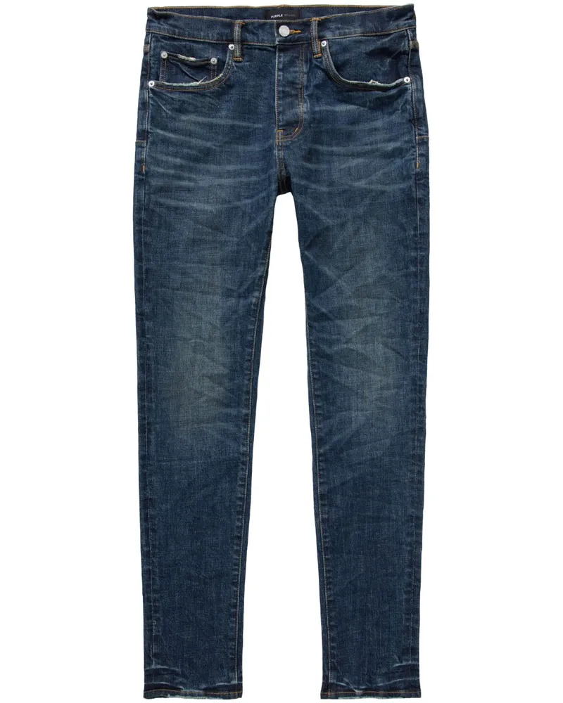 PURPLE BRAND Tief sitzende Skinny-Hose - Blau Blau