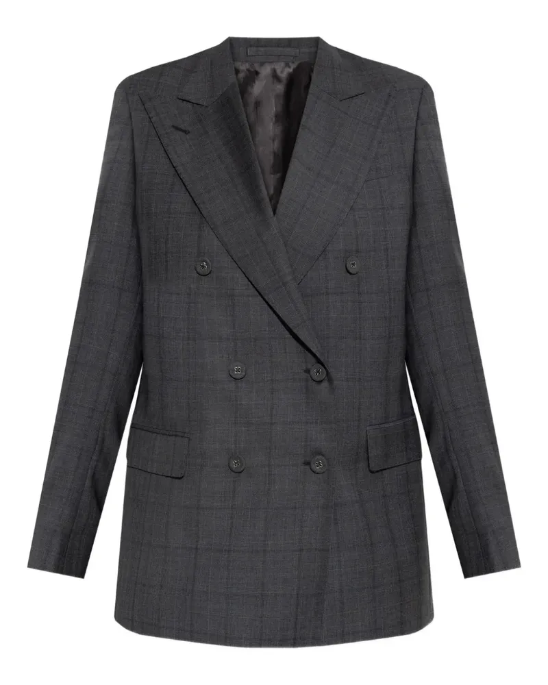Officine Generale double-breasted checked blazer - Grau Grau