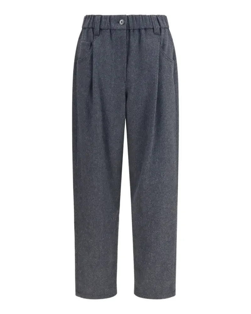 Brunello Cucinelli pleated elasticated-waist trousers - Grau Grau