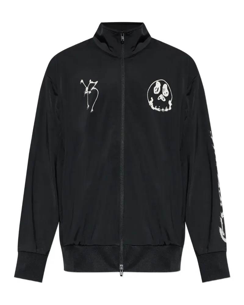 Y-3 x Adidas graphic-print zip-up sweater - Schwarz Schwarz