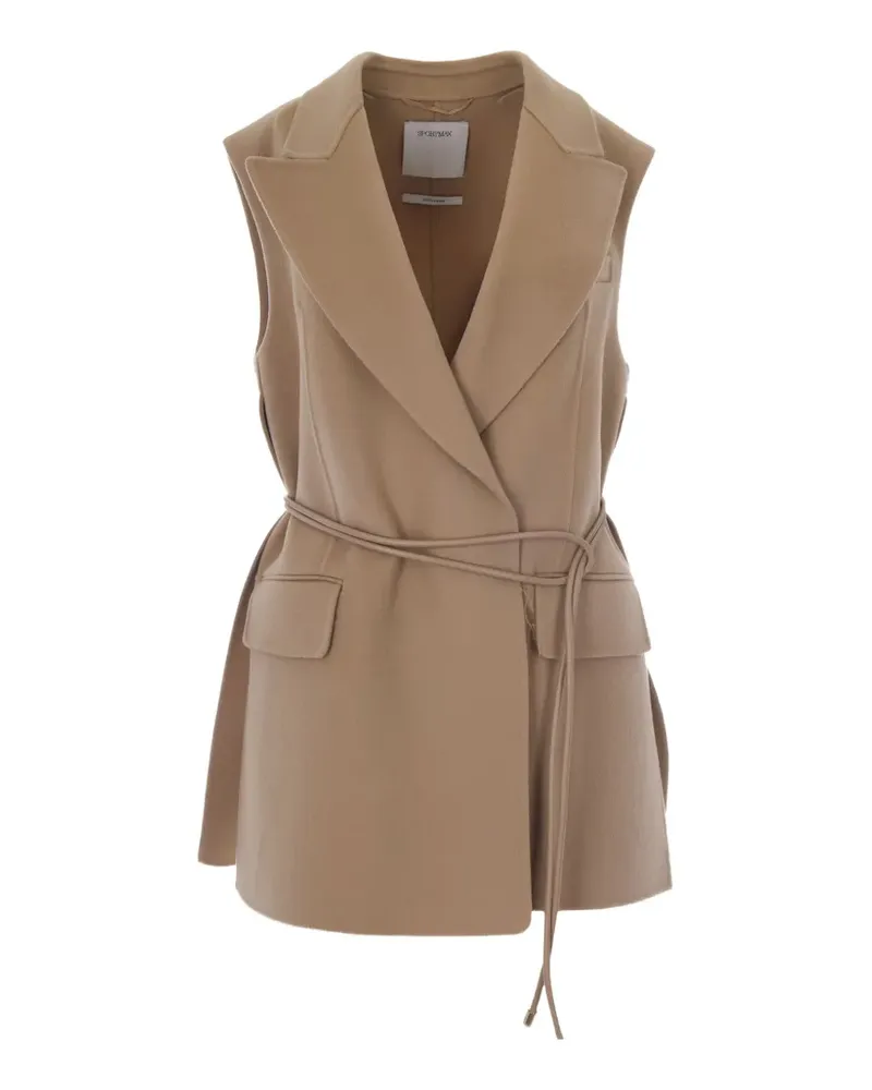 SPORTMAX belted-waist sleeveless waistcoat - Braun Braun
