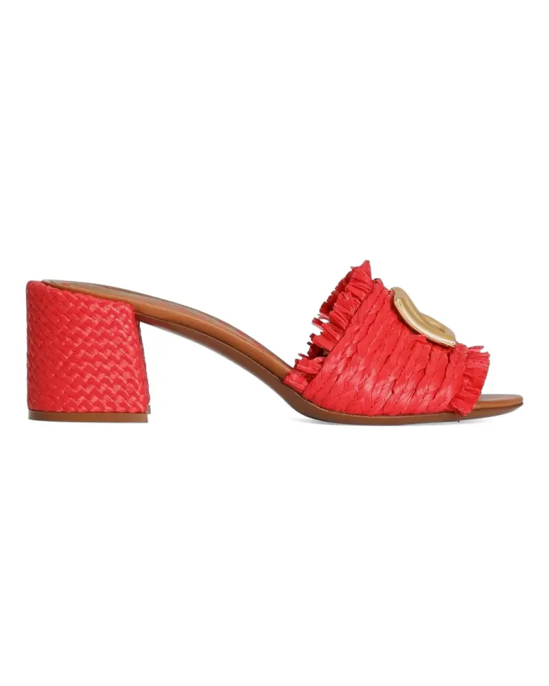 Dolce & Gabbana Mules aus Raffia - Rot Rot