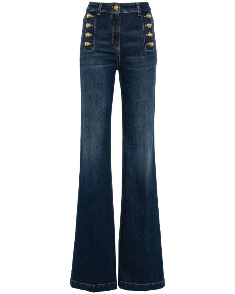 Elisabetta Franchi Wide-Leg-Jeans mit hohem Bund Blau