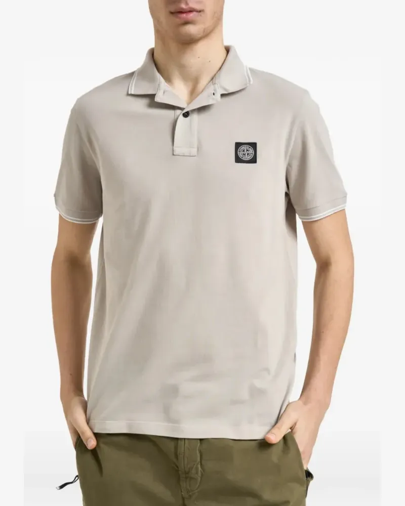 Stone Island Poloshirt mit Patch - Grau Grau