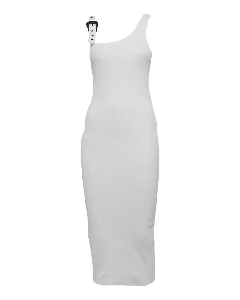 Versace Jeans rib-knit buckle-strap midi dress - Weiß Weiß