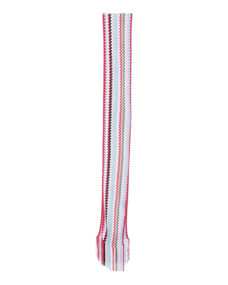 Missoni zig-zag fringed scarf - Blau Blau