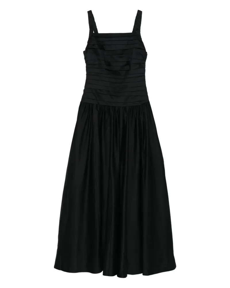 Aje. Midikleid mit Falten - Schwarz Schwarz