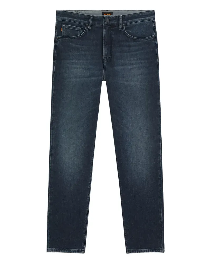 HUGO BOSS Jeans mit Leder-Patch - Blau Blau