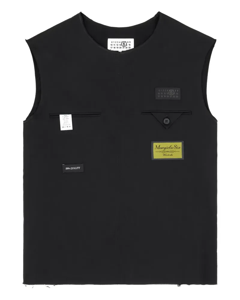 Maison Margiela Trägershirt mit aufgesetzter Tasche - Schwarz Schwarz