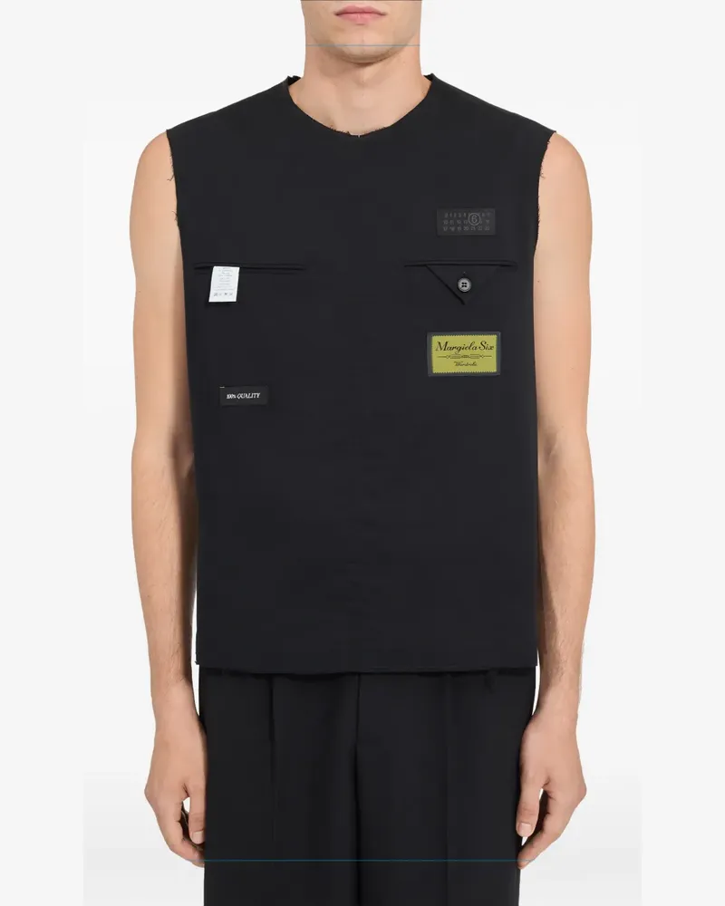 Maison Margiela Trägershirt mit aufgesetzter Tasche - Schwarz Schwarz