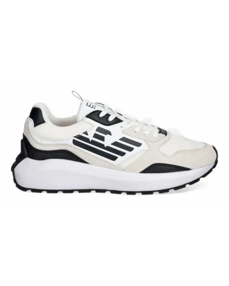 EA7 logo-print panelled sneakers - Weiß Weiß