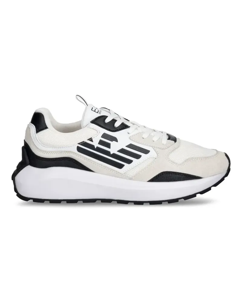 EA7 Sneakers mit Kontrasteinsätzen - Weiß Weiß