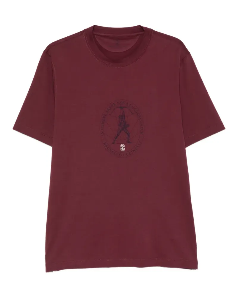 Brunello Cucinelli T-Shirt mit Logo-Print - Rot Rot