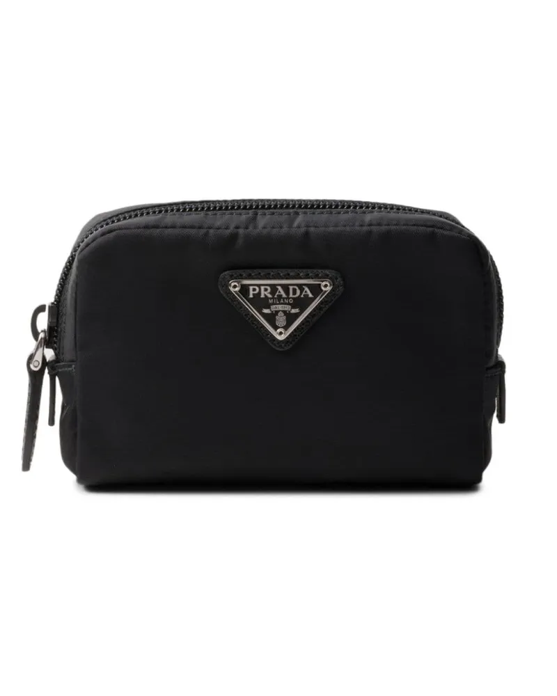 Prada Kosmetiktasche mit Triangel-Logo - Schwarz Schwarz