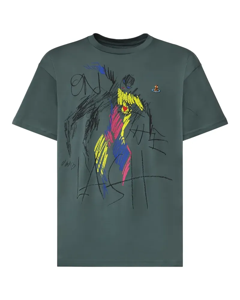 Vivienne Westwood graphic-print Orb-embroidered T-shirt - Grün Grün