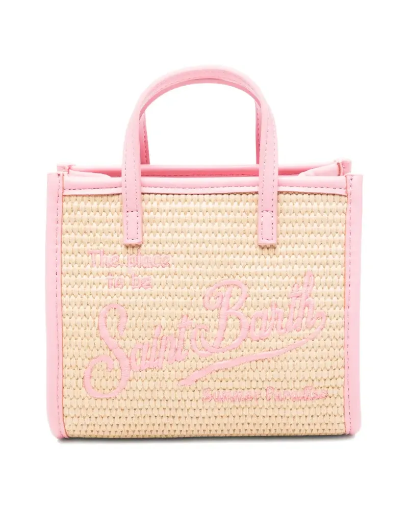 MC2 Saint Barth Mini Vivian Tote Bag mit gewebter Logo-Stickerei - Nude Nude