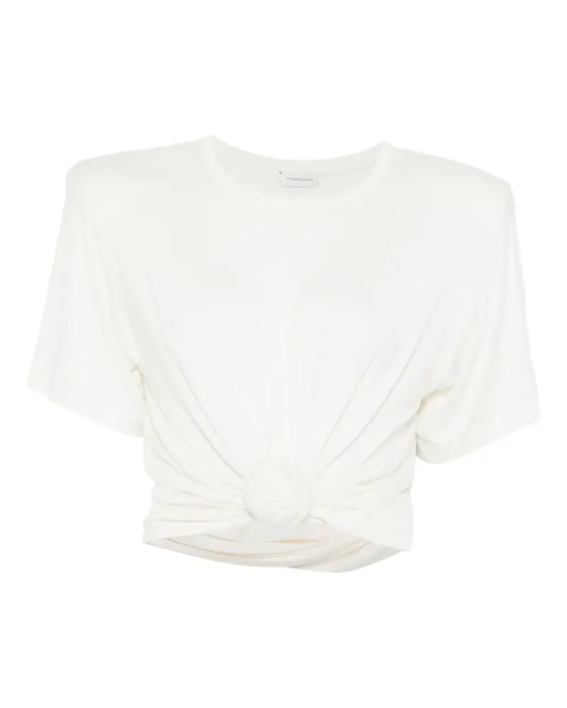 Magda Butrym T-Shirt mit Knotendetail - Weiß Weiß