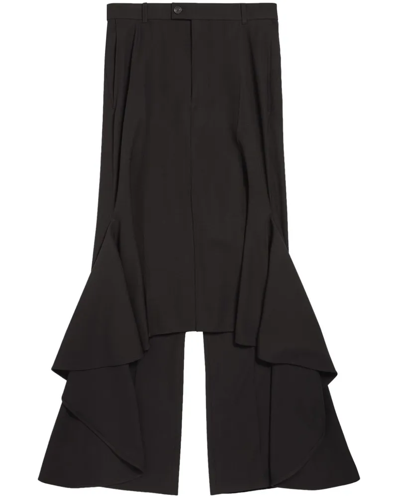 Balenciaga Deconstructed Godet Maxirock - Schwarz Schwarz