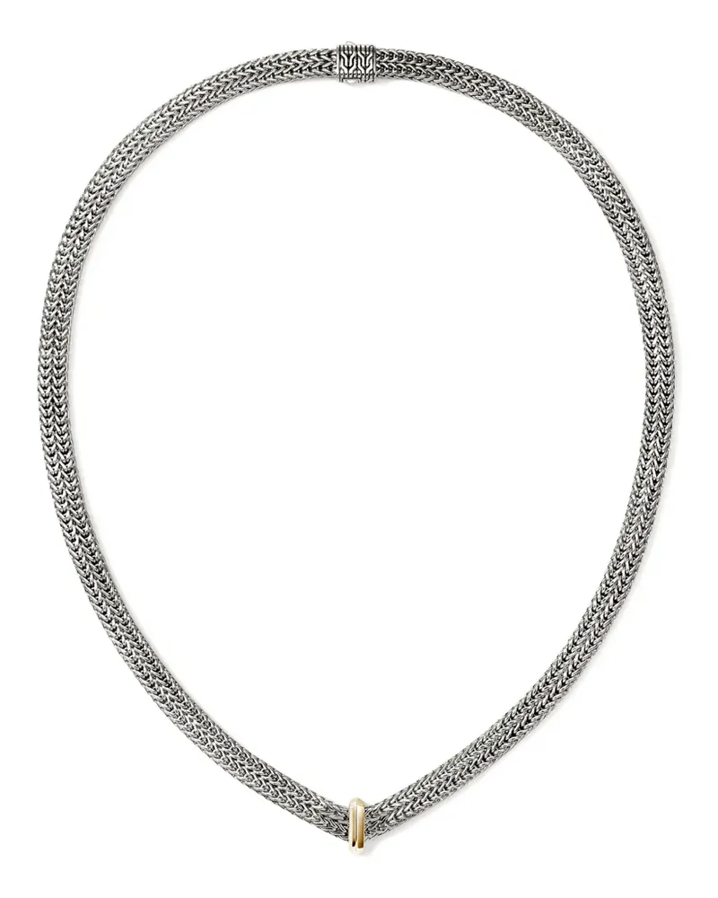 John Hardy 14kt Icon Gelbgold- und Sterlingsilberhalskette Silber