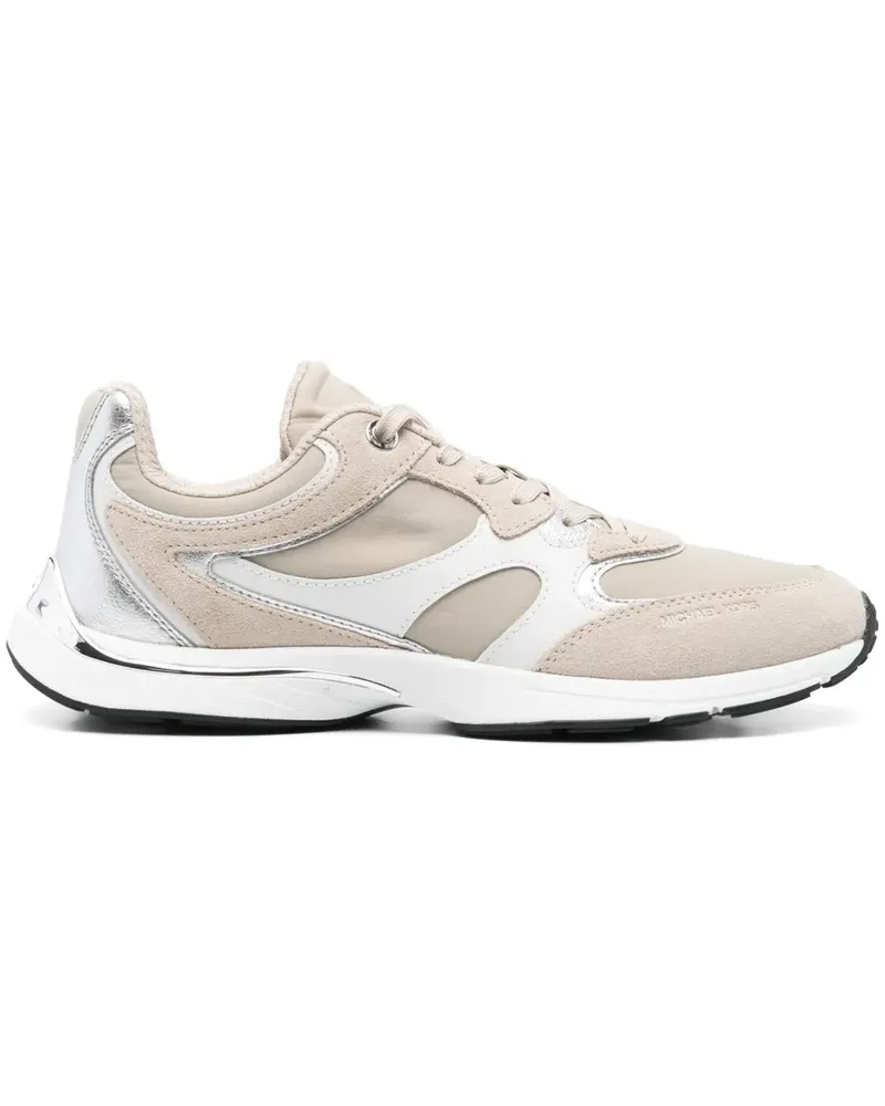 Michael Kors Riley Mixed-Media Sneakers - Nude Nude